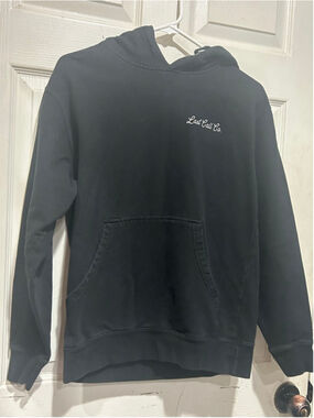Men's Last Call Co. Black Hoodie with Floral Graphic, Size S